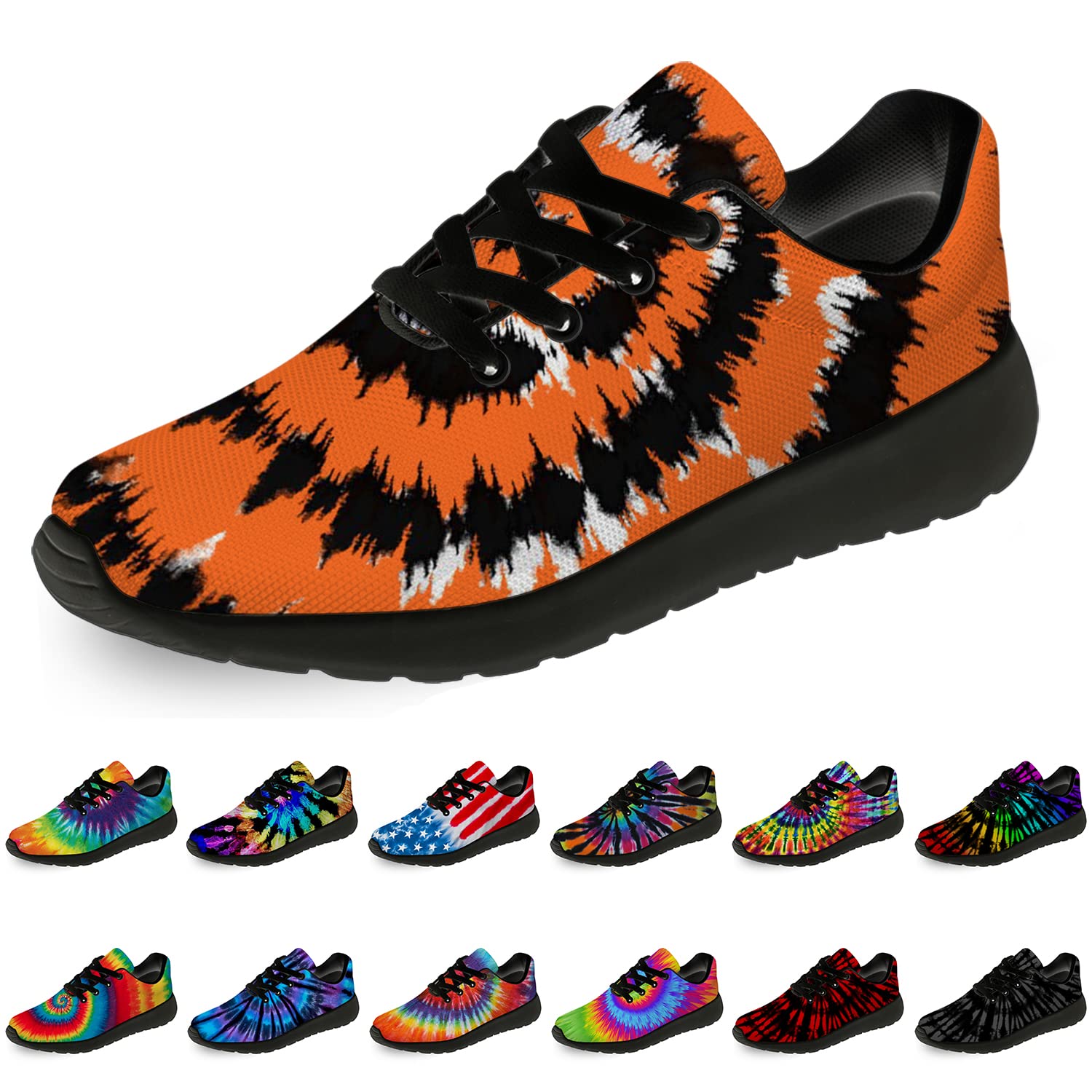 Tie Dye Running Shoes for Women & Men - Comfortable Walking Tennis Sneakers for Jogging & Sports | Perfect Gift for Athletes | Ideal for Gym, Outdoor Workouts & Casual Wear