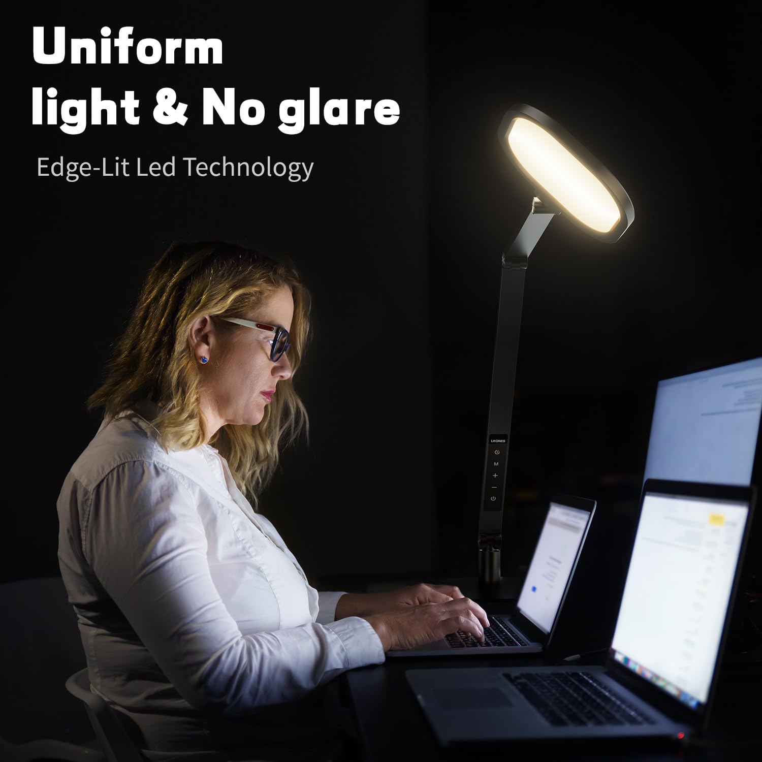 Dimmable LED Desk Lamp with Memory & Timer - 3 Color Temperatures & 10 Brightness Levels - Adjustable Swing Arm Architect Light for Home Office, Video Calls, and Computer Work - White Metal Design
