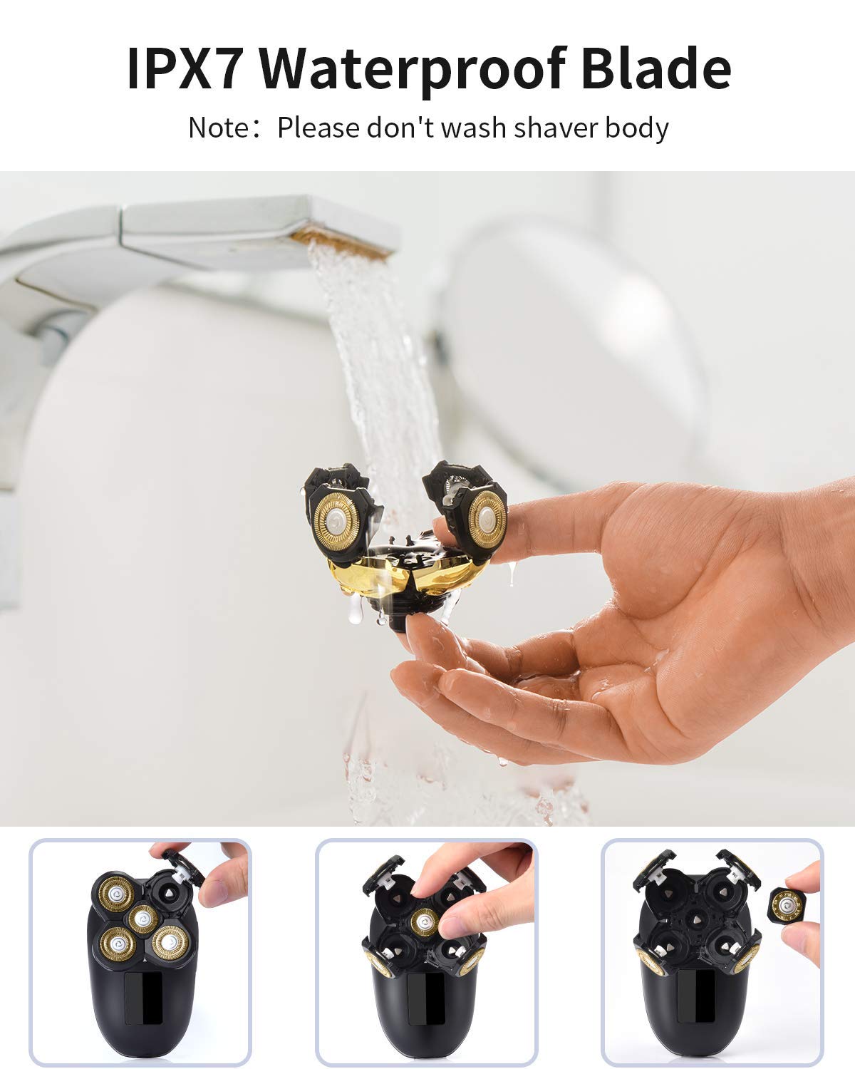 Professional 5-in-1 Electric Razor for Men - Rechargeable Shaver with Floating Heads, Hair Clipper, Nose/Ear Trimmer & Facial Cleaning Brush - Perfect for Travel, Grooming Kits & Daily Shaving (Black)