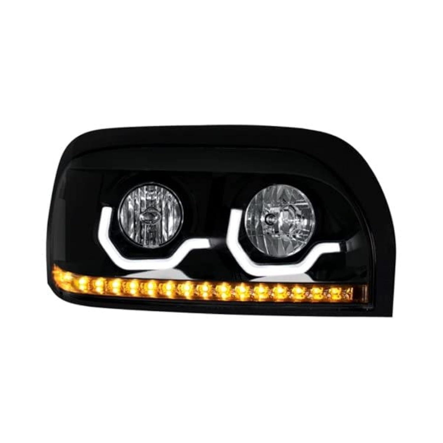 United Pacific 31206 Right Side Headlight Assembly - Black Housing, High/Low Beam H7/9005 Bulb with LED Signal & Position Light Bar | Perfect for Truck & SUV Upgrades, Off-Road Adventures & Night Driving Safety