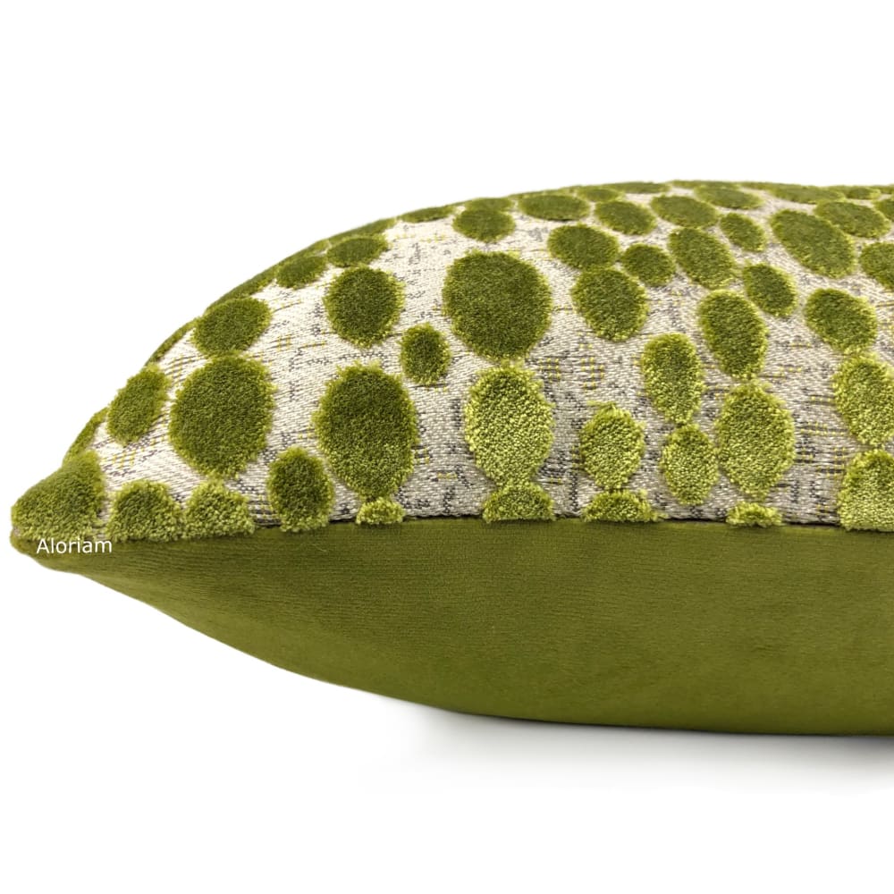 Beverly Green Cut Velvet Dots Pillow Cover - Soft Decorative Throw Pillow Case for Sofa, Bed, Couch - Luxury Home Decor Accent
