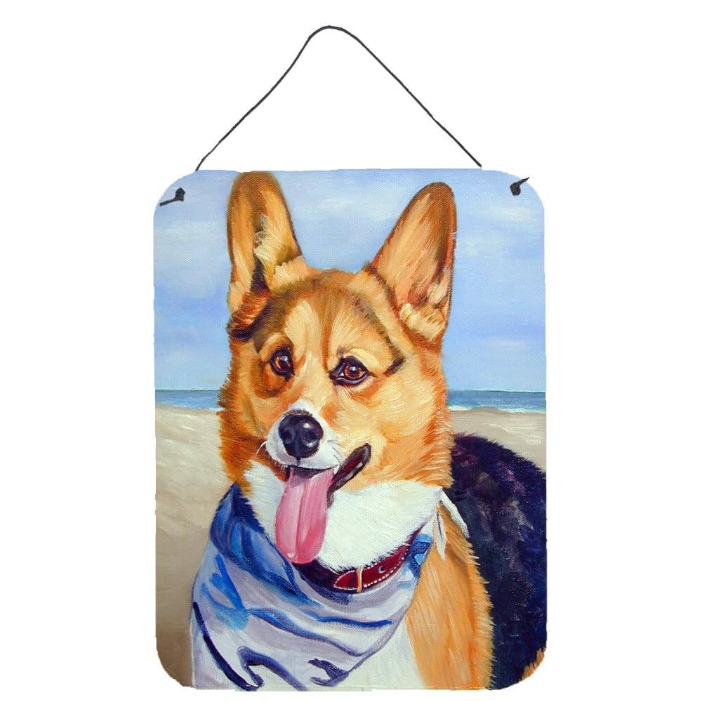 Corgi Beach Bandana Wall Decor - 12x16 Aluminum Metal Sign for Kitchen, Bar, Bathroom & Front Door | Colorful Home & Office Art Plaque | Perfect for Pet Lovers & Coastal Theme Decor