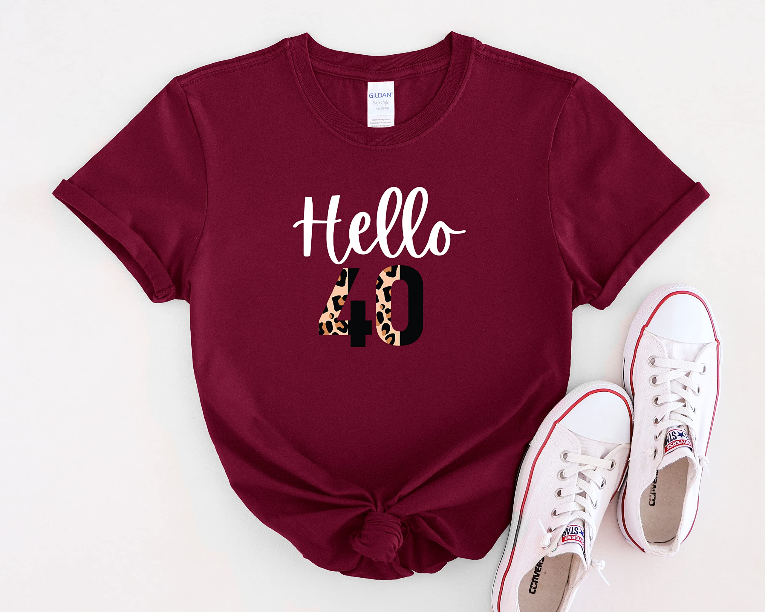 Hello Forty Shirt for Women | 40th Birthday T-Shirt | Funny Fortieth Birthday Gift Idea | Perfect for Birthday Trips & Celebrations | Trendy & Comfortable Birthday Apparel