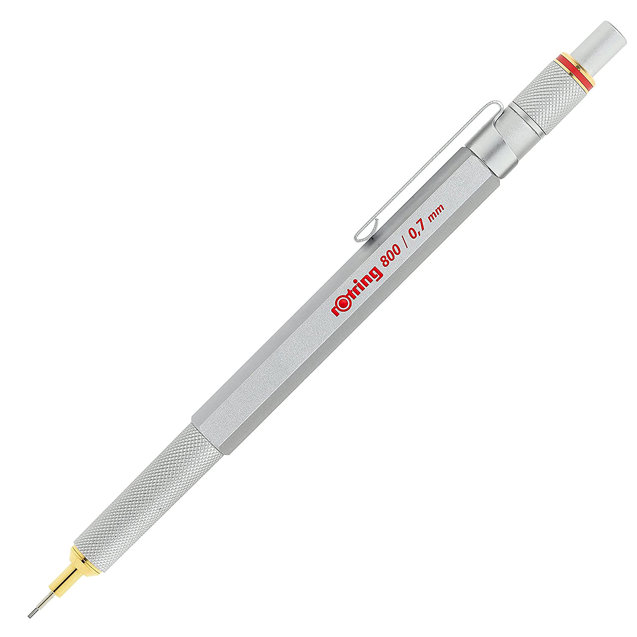 Rotring 800 Mechanical Pencil 0.7mm - Premium Silver Metal Barrel Drafting Pencil for Architects, Engineers & Artists | Perfect for Technical Drawing, Sketching & Writing