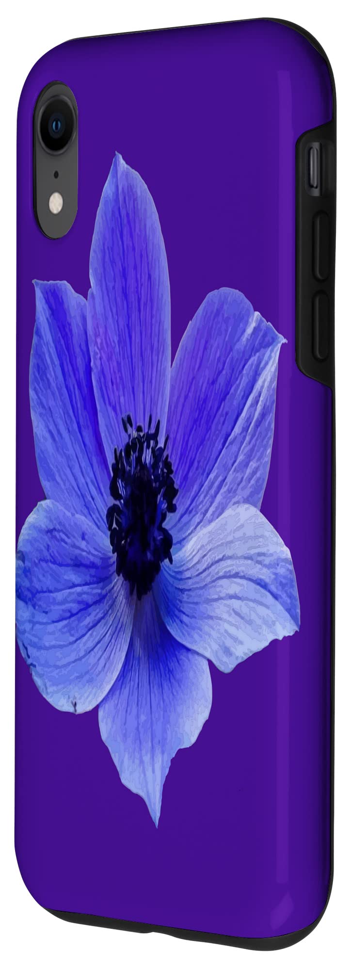 iPhone XR Case - Blue Lilac Anemone Wildflower Vector Design Protective Cover | Perfect for Everyday Use, Travel & Gift Giving