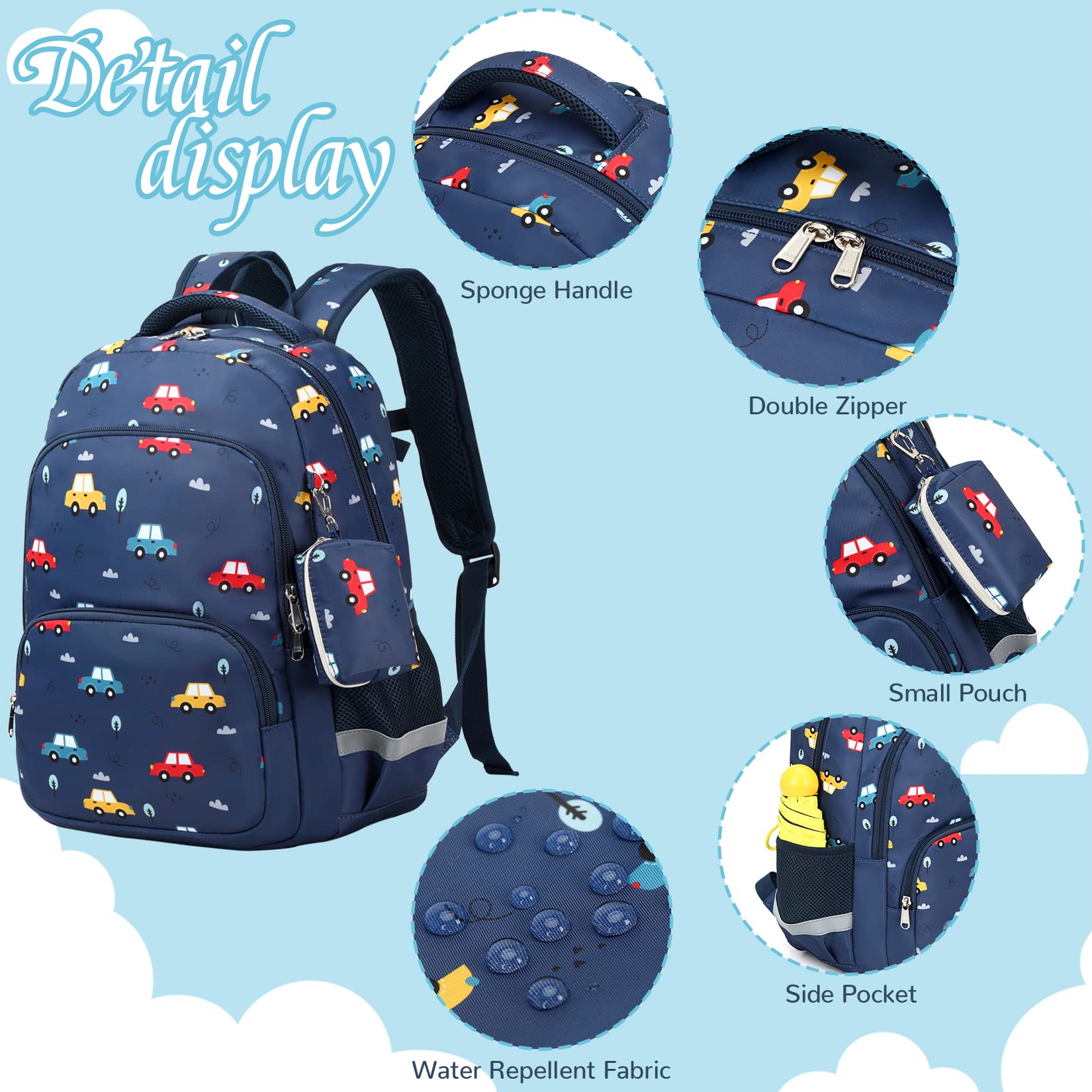Durable School Backpack for Boys - Kids Bookbag with Insulated Lunch Bag & Coin Pouch - Black Dinosaur Design - Perfect for Elementary Students, Day Trips & Outdoor Adventures