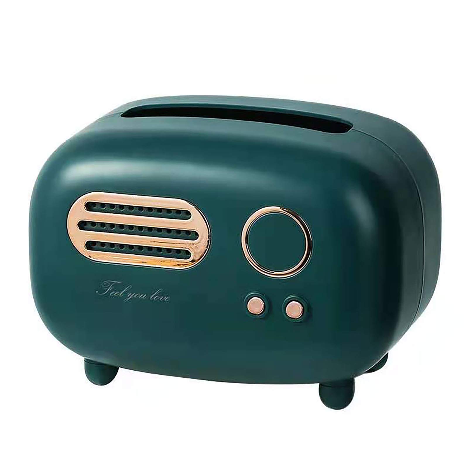 Maitexi Fashionable Cute Retro Radio Style Kleenex Box Cover Holder - Green Tissue Box Cover for Bathroom, Bedroom & Office Desktops | Home Decor & Gift Idea