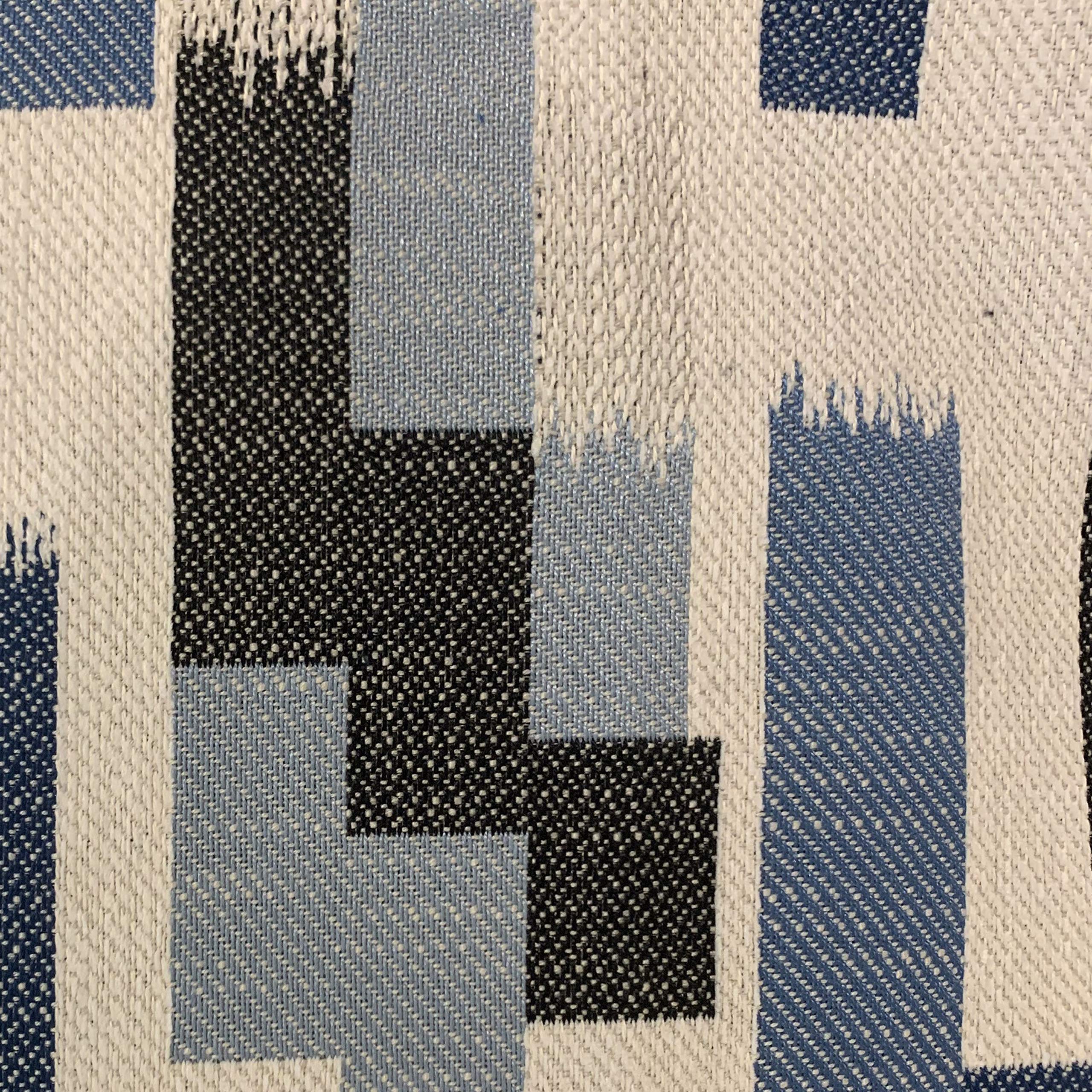 Luxury Blue Plutus Blocks Stripe Throw Pillow 20x26 Inches - Double Sided Decorative Cushion Cover for Sofa, Bed, Living Room