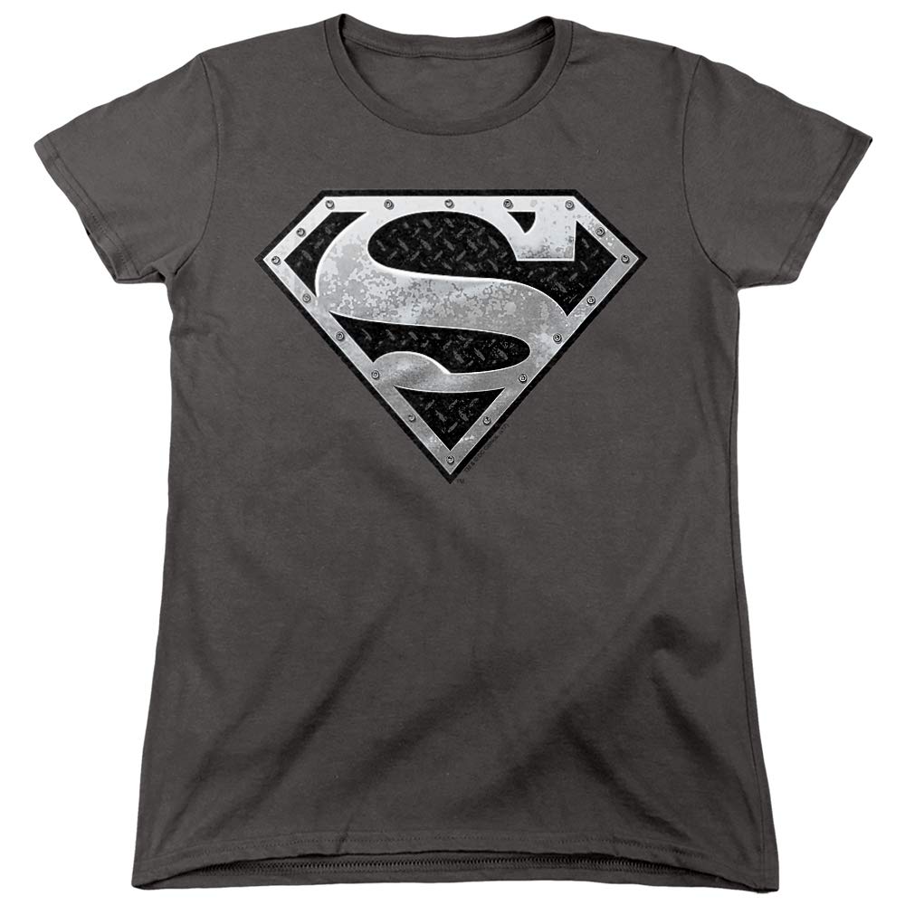 Superman Super Metallic Shield Graphic Women's T-Shirt | Superhero Comic Tee for Cosplay & Casual Wear