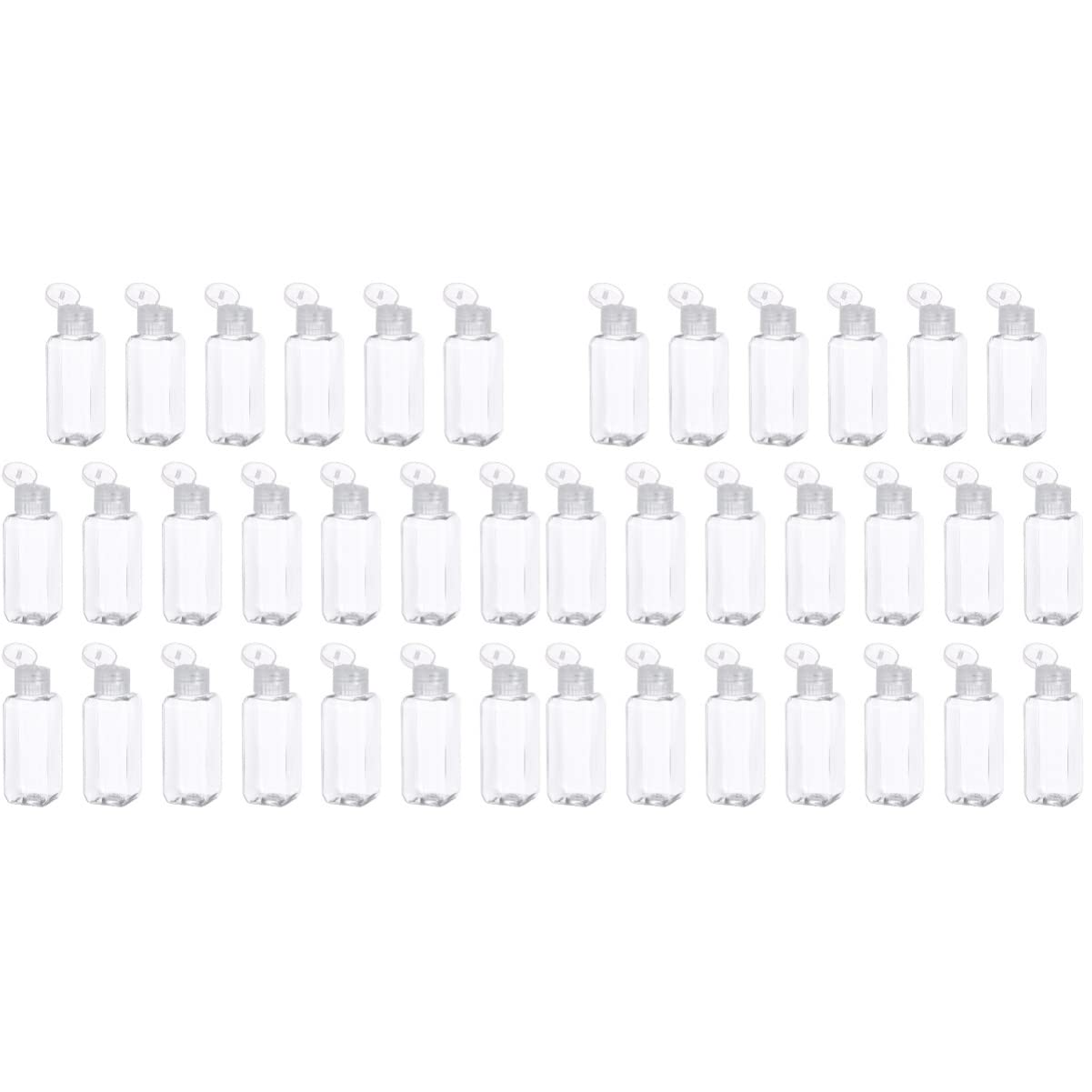 FRCOLOR 2-Pack 50ml Empty Plastic Bottles with Flip Top Cap - Refillable Cosmetic Containers for Travel, DIY Skincare, and Makeup Storage - Leak-Proof & Reusable