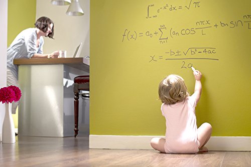 White Board Paint - 50 Sq Ft Clear Coat, Stain Proof Dry Erase Surface | No Mixing Formula with Whiteboard Renew Spray Cleaner | Perfect for Home Offices, Classrooms & DIY Wall Projects