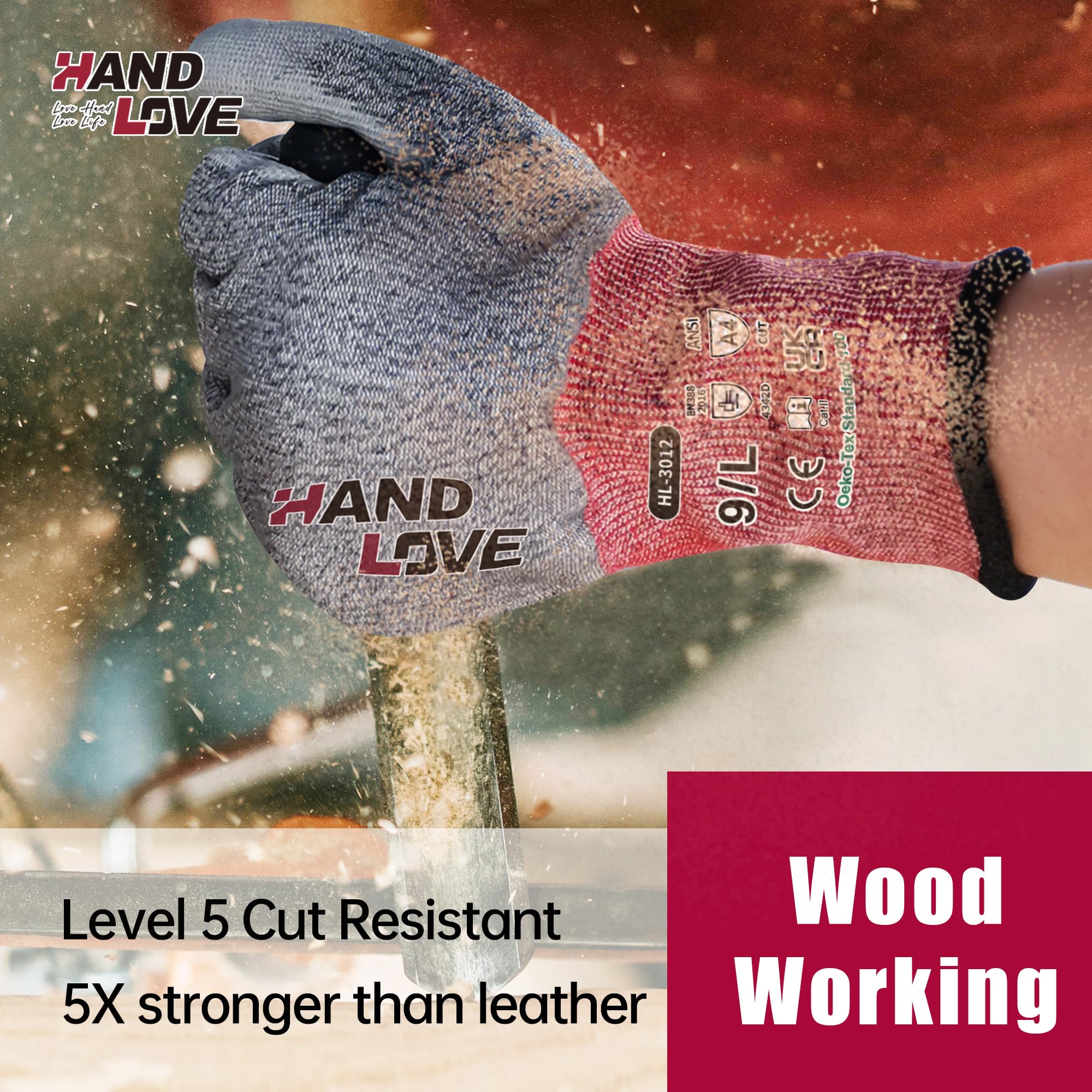Premium Cut Resistant Gloves - PU Coated Cut Proof Work Gloves - 18 Gauge Ultra-Light & Thin - Breathable & Touchscreen Compatible (2 Pairs, Size M) - Ideal for Construction, Kitchen, Gardening & DIY Projects