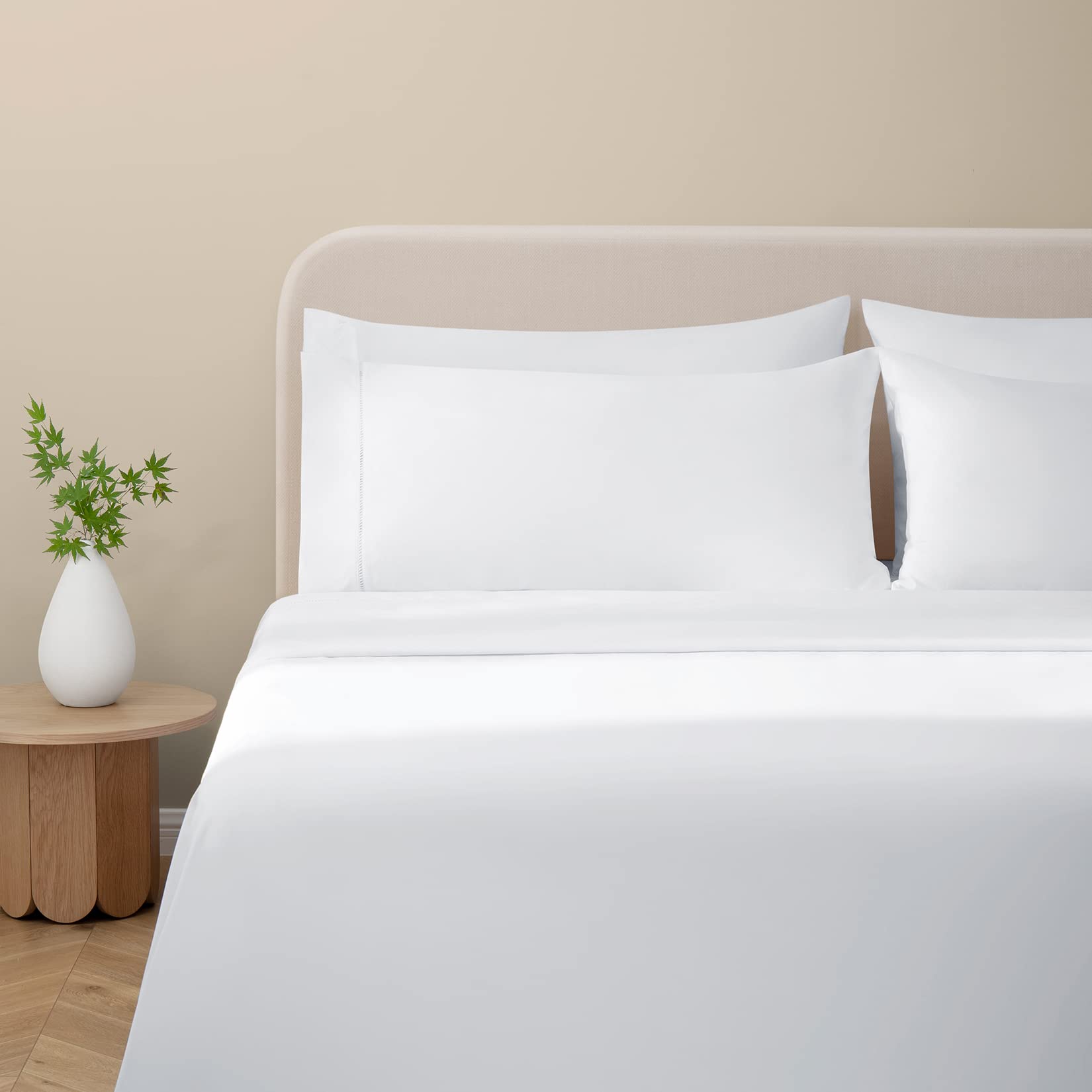 La Jolie Muse 100% Combed Cotton Queen Sheet Set - 4 Piece Luxury Hotel Bed Sheets, Extra Soft & Breathable, Fits 15