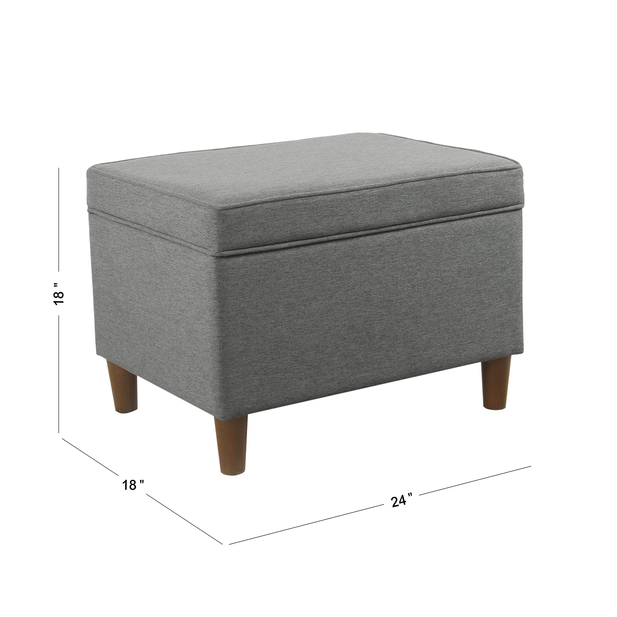 Modern Storage Ottoman - Dinah Collection for Living Room & Bedroom | Home Decor (Grey)