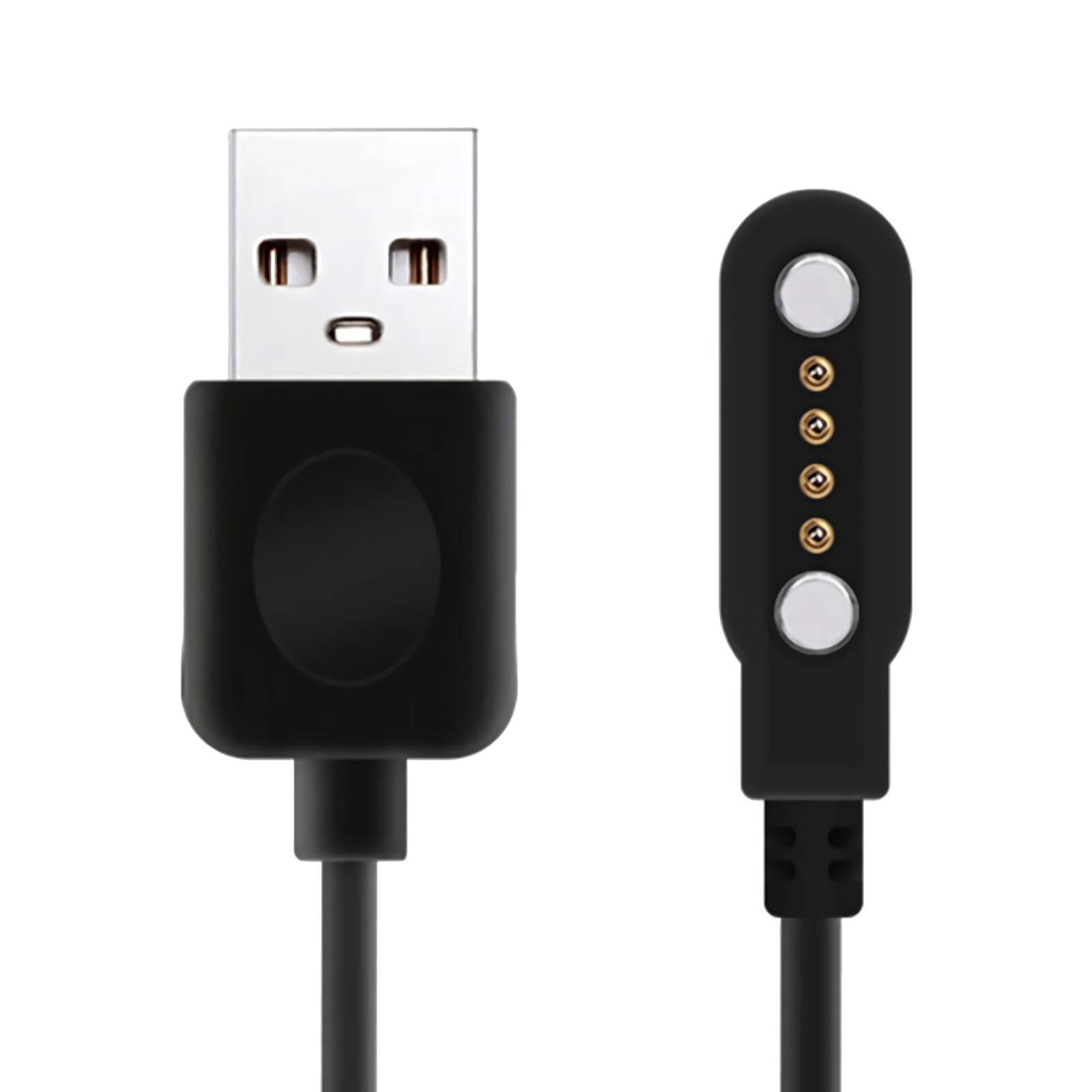 Universal Magnetic Smart Watch Charger Cable - 4 Pin USB Charging Cord for Smartwatches & Fitness Trackers (7.62mm Pin Spacing) - Perfect for Travel, Workouts & Daily Charging