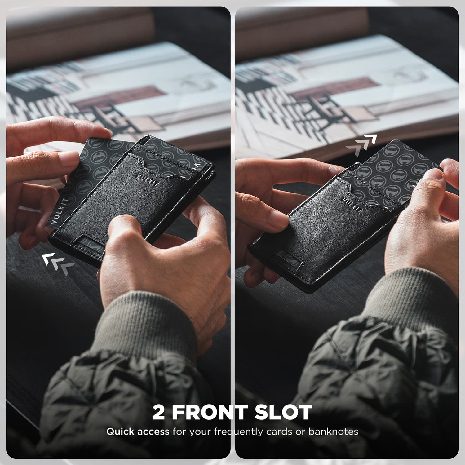 Premium Slim RFID Blocking Leather Credit Card Holder - 10 Card Slots with Money Band - Compact & Secure Wallet for Travel, Business & Everyday Use