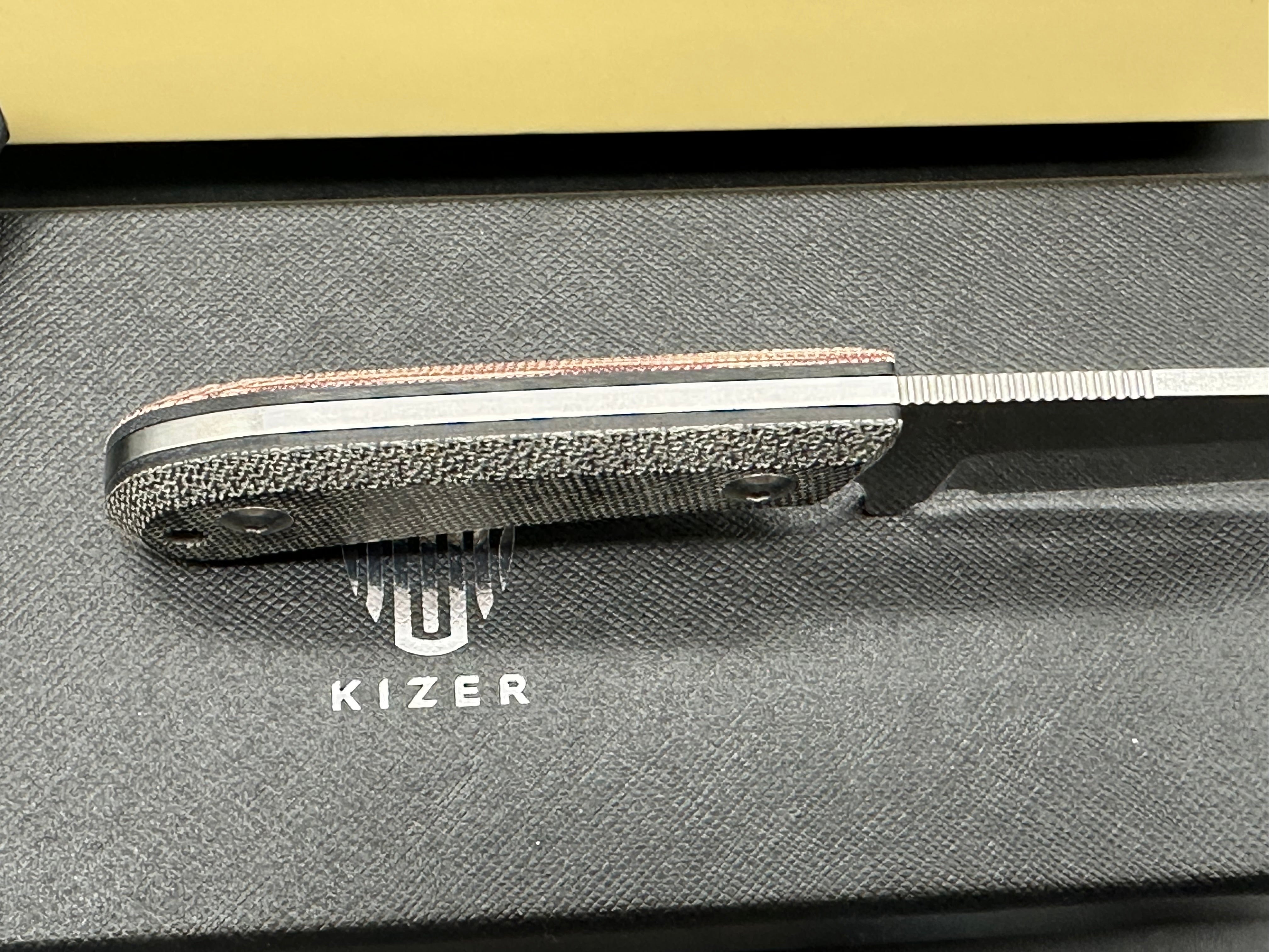 KIZER DECKHAND Fixed Blade Knife - Black G10/Micarta Handle, D2 Steel Plain Edge with Stonewash Finish - Outdoor Camping, Hunting & Survival Tool