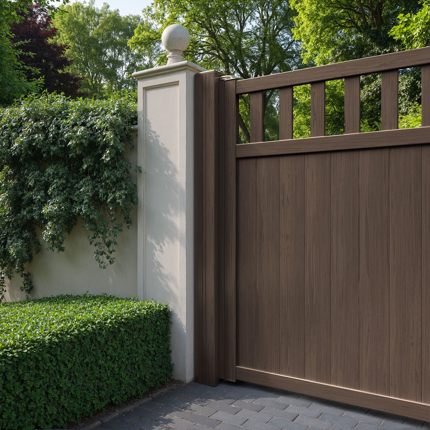 Bramble Aluminum Straight Top Driveway Gate - Durable & Modern Driveway Entrance Solution for Homes & Commercial Properties | Perfect for Security, Privacy & Curb Appeal
