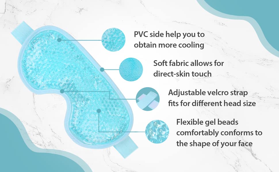 Calyrex Cooling Gel Ice Eye Mask - Reusable Hot & Cold Therapy for Stress Relief, Headaches, Migraines, Puffy Eyes & Dark Circles | Soothes Dry Eyes & Reduces Eye Bags (Blue) | Perfect for Relaxation, Travel & Post-Surgery Recovery