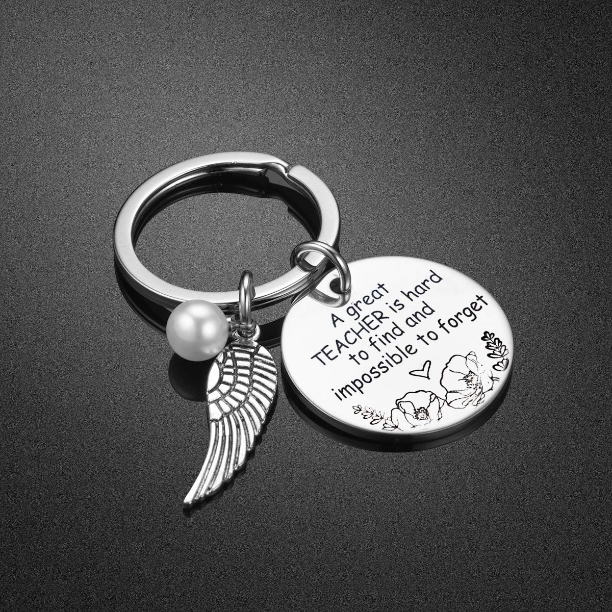 2024 Graduation Gifts for Teachers - Thoughtful Teacher Appreciation Gifts from Students - 'A Great Teacher is Hard to Find' Engraved Keychain - Perfect for Teacher Retirement, End of Year, Thank You Gifts - Ideal for Classroom, Office, Daily Use