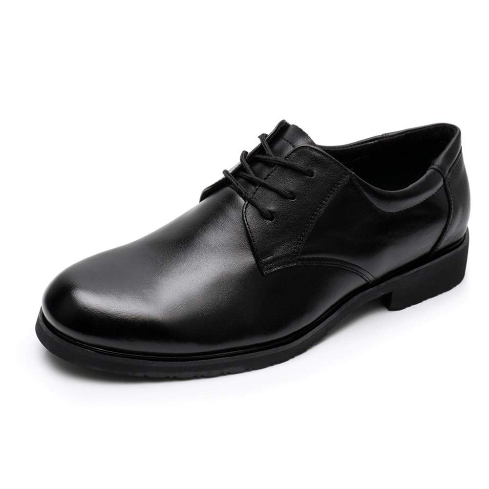 ANGELIA Men's Leather Dress Shoes - Formal Lace-Up Derby Shoes with Round Toe & Non-Slip Block Heel | Cowhide Business & Party Shoes for Office, Wedding & Special Occasions