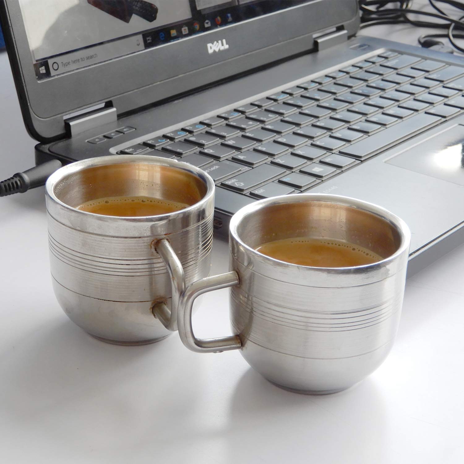 Premium Set of 6 Stainless Steel Espresso Cups - 100ml (3.3oz) Mirror Finish Mini Coffee Mugs for Latte, Cappuccino & Tea | Reusable, Durable & Dishwasher Safe | Perfect for Home, Office & Cafe Use