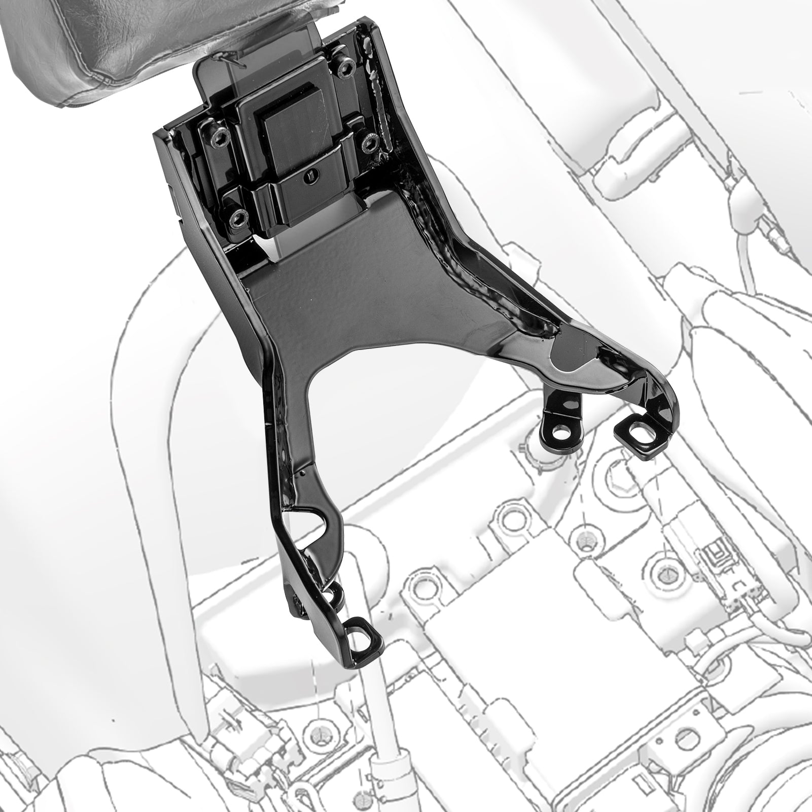 2020-2024 Indian Pursuit Challenger Chieftain Roadmaster Steel Rider Backrest Mount OEM 2884178 - Perfect for Long Distance Cruising and Comfortable Riding