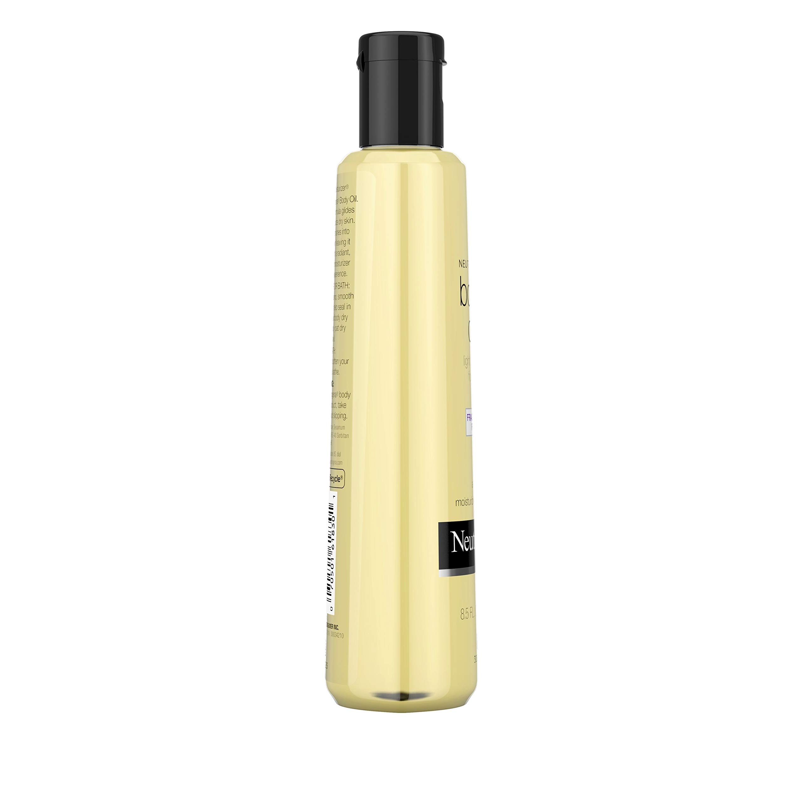 Neutrogena Fragrance-Free Lightweight Body Oil for Dry Skin - Sheer Moisturizer with Light Sesame Formula, 8.5 fl oz | Hydrating Skin Care for Daily Use, Post-Shower & Massage Therapy