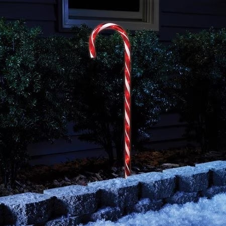 28 Pack Lighted Candy Cane Pathway Marker Lights - Outdoor Christmas Yard Decorations for Holiday, Garden, Walkway, and Driveway Lighting
