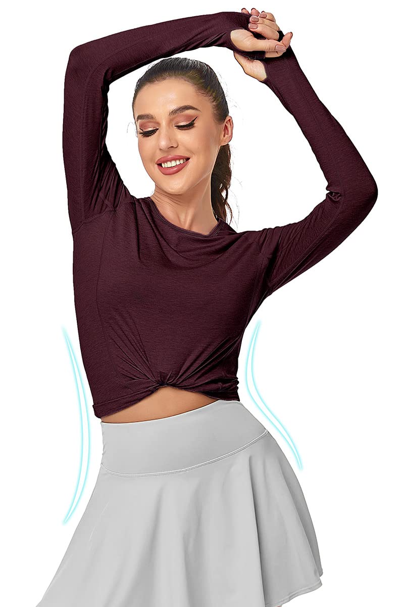 VUTRU Women's Long Sleeve Workout T-Shirt - UPF 50+ UV Sun Protection Yoga Running Shirt with Thumbholes for Cycling, Gym & Outdoor Sports | Moisture-Wicking Activewear for Hiking, Jogging & Fitness