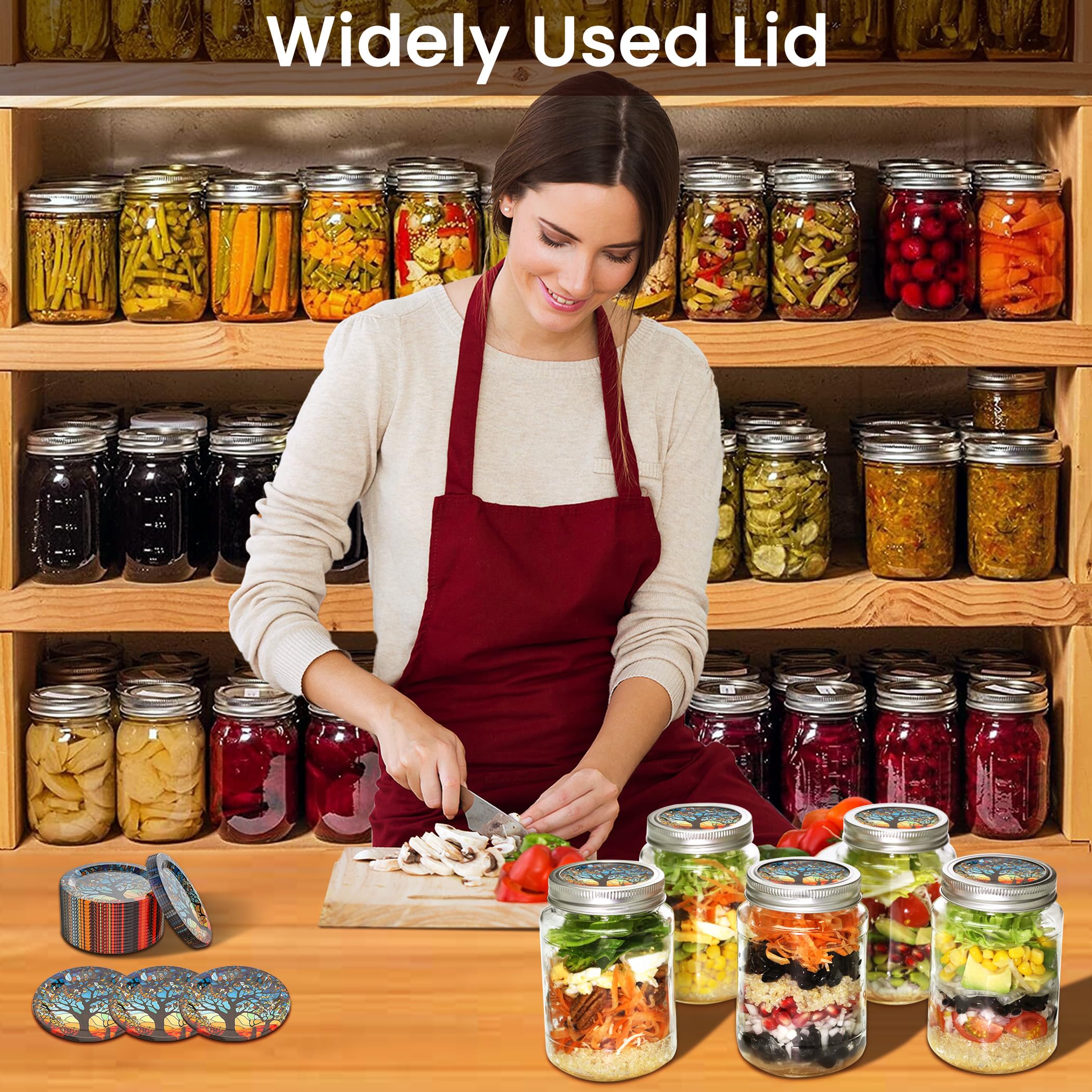 50Pcs Regular Mouth Canning Lids - Rust-Resistant, Airtight Mason Jar Lids with Thick Food-Grade Design to Prevent Warping - Perfect for Home Canning, Preserving Jams, Pickles & Vegetables