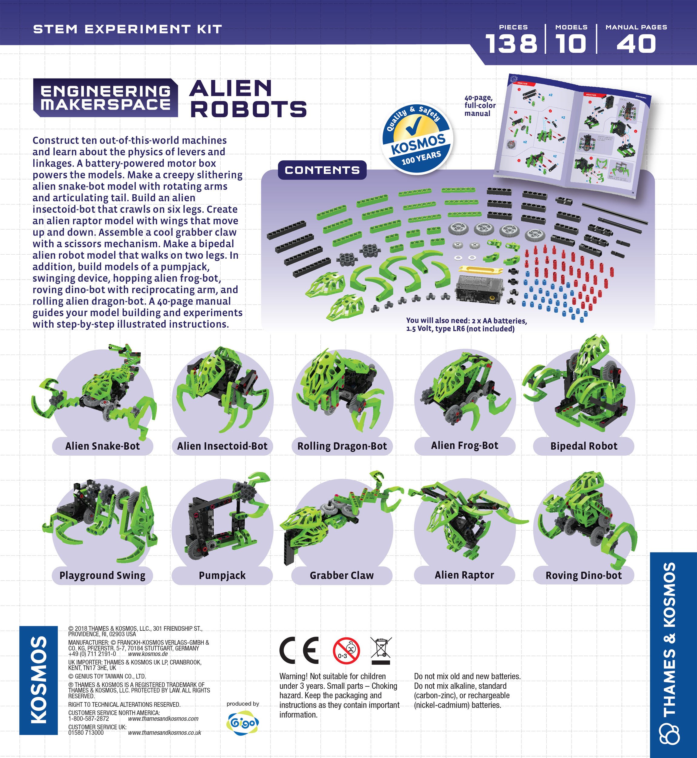 Thames & Kosmos Alien Robots STEM Building Kit - DIY Science Toy for Kids & Teens - Perfect for School Projects & STEM Learning Activities
