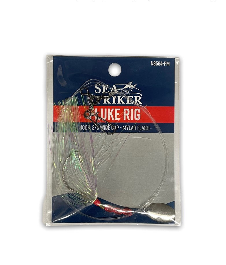 3 Way Snap Fluke Rig - Saltwater Fishing Lure for Striped Bass, Fluke, and Flounder - Perfect for Offshore and Inshore Fishing Trips