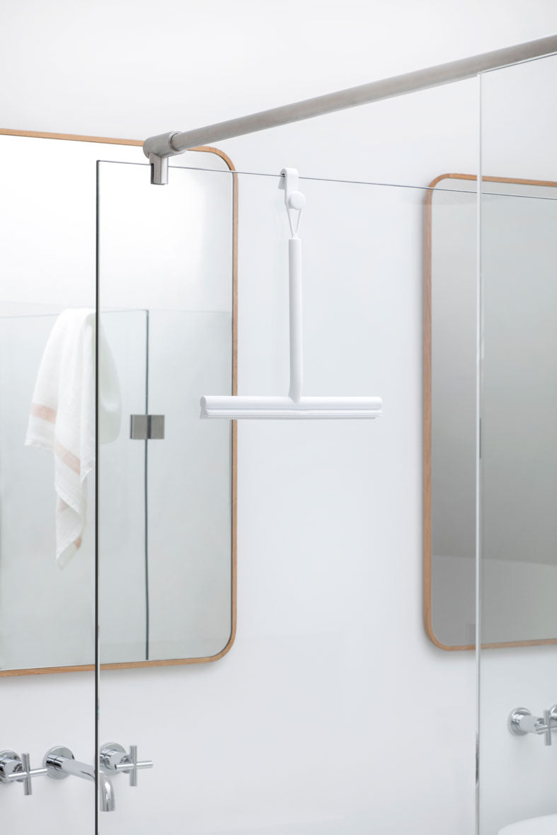 Brabantia Shower Squeegee - Stainless Steel Bathroom Window Cleaner for Streak-Free Shine | Perfect for Showers, Tiles, and Glass Surfaces