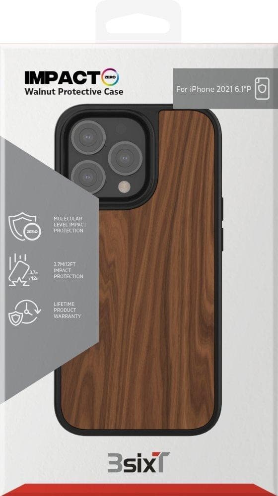 Impact Zero® Premium Walnut Wood Protective Case for iPhone 13 Pro - Slim Durable Cover with Shock Absorption - Perfect for Everyday Use, Travel & Outdoor Activities