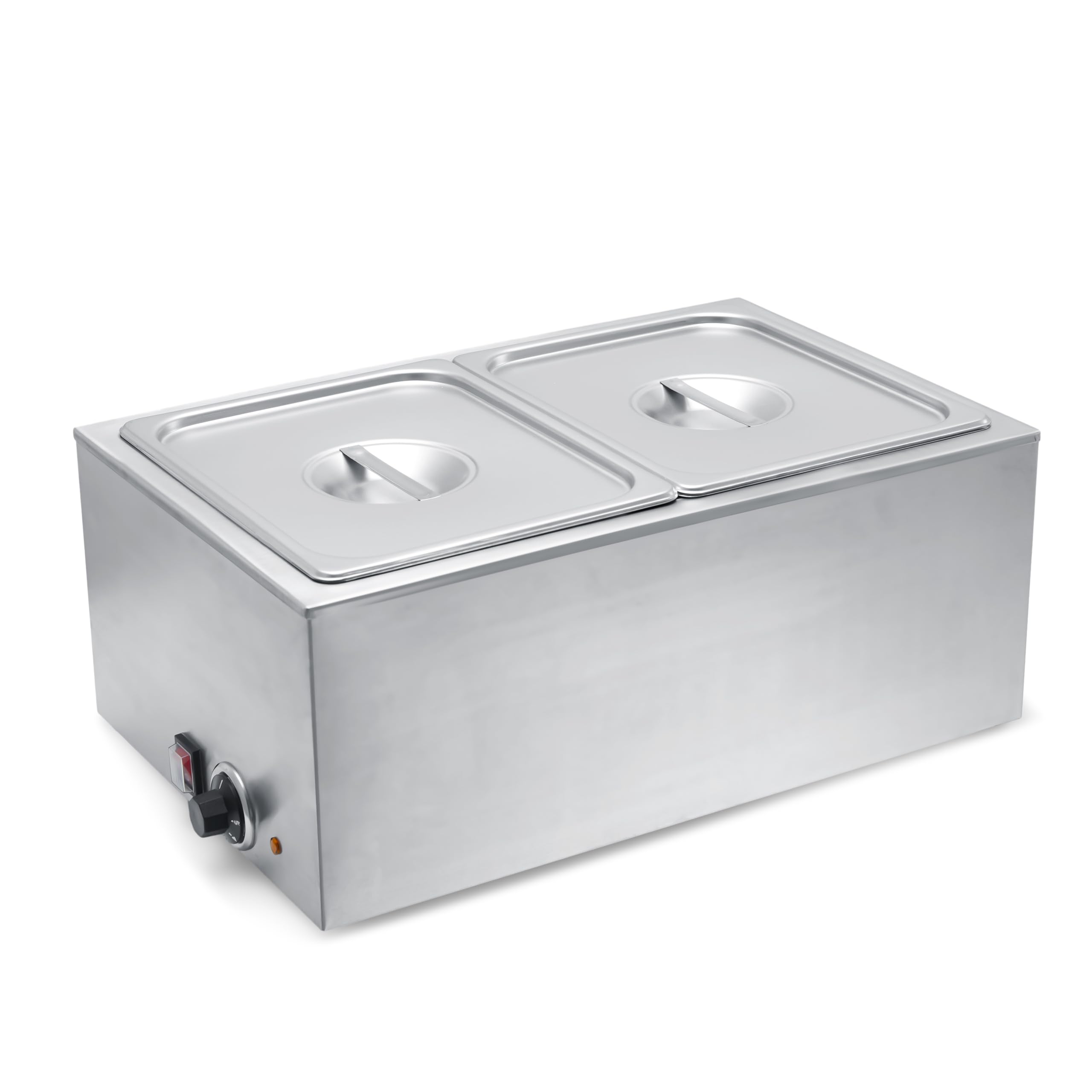 Commercial Grade Stainless Steel Bain Marie Buffet Food Warmer - 2 Section Steam Table for Catering, Restaurants & Buffets | Perfect for Keeping Food Warm at Events, Banquets and Food Service Stations
