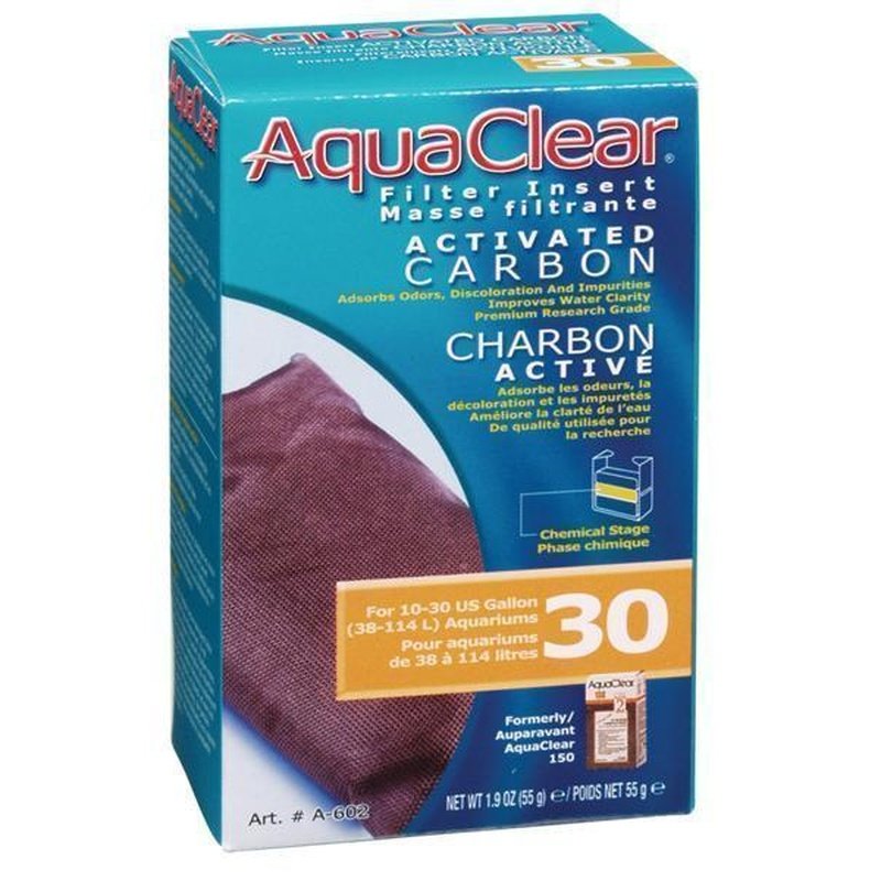 AquaClear 30 Activated Carbon Filter Insert for Aquariums - Removes Impurities & Odors - Perfect for Freshwater & Saltwater Fish Tanks