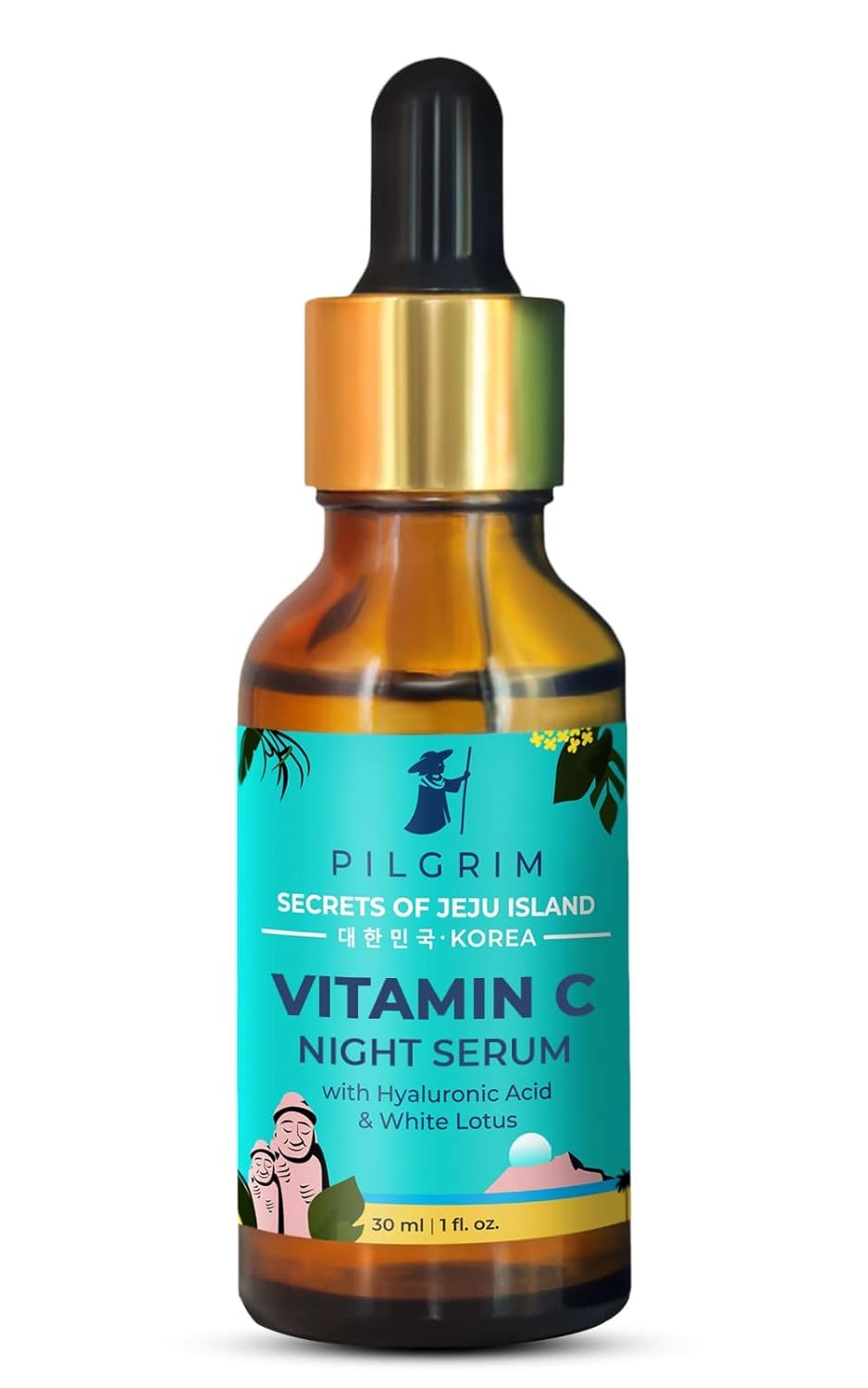 PILGRIM Korean 5% Vitamin C Face Serum (Oil Based) with Hyaluronic Acid for Glowing & Radiant Skin - Vegan & Cruelty-Free Skincare for Women & Men | 30ml | Perfect for Daily Anti-Aging Routine & Brightening Dull Skin