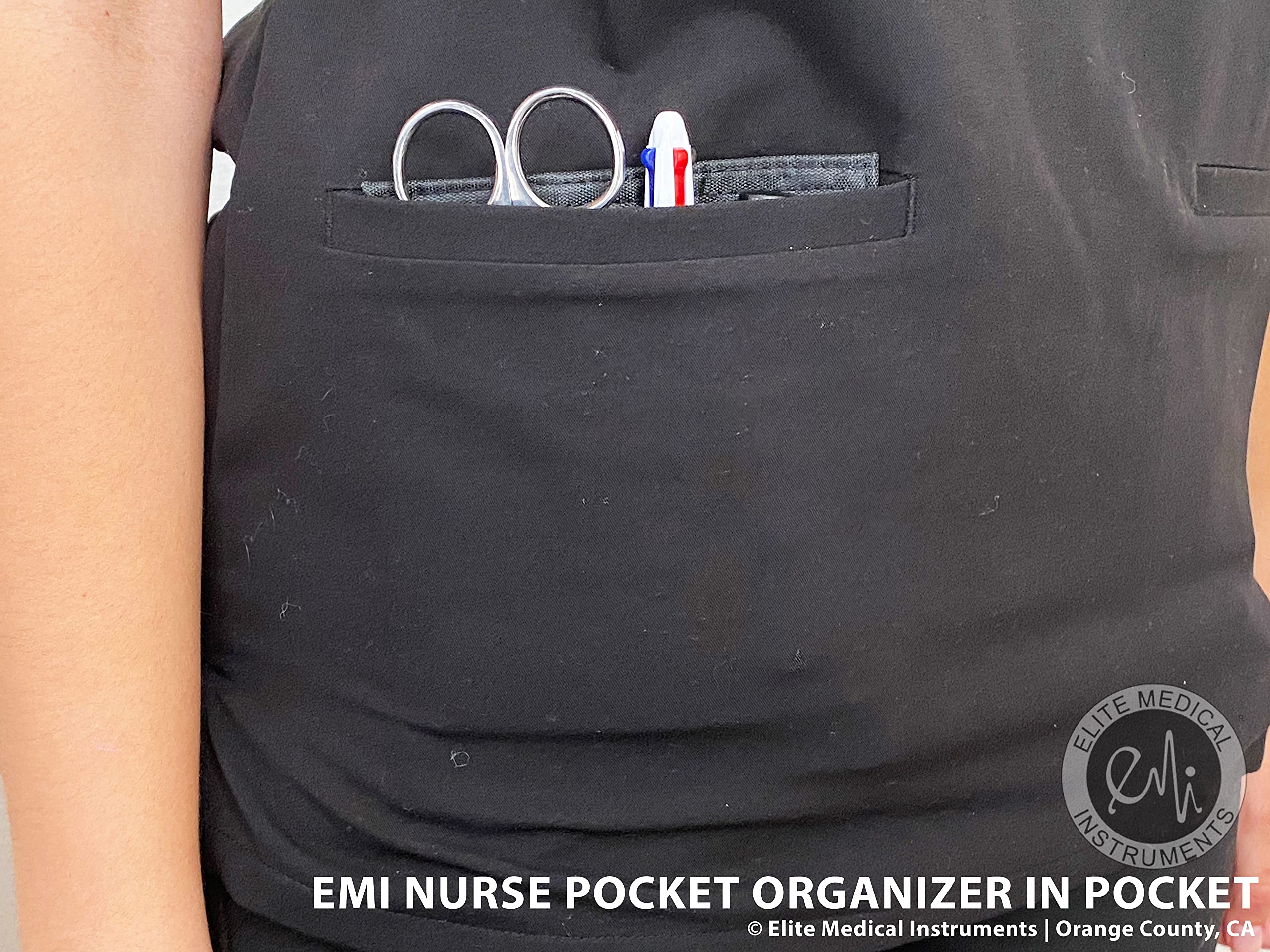 EMI Nurse Pocket Organizer 4-Piece Set - Medical Scissors, LED Pen Light, Chart Marker & Organizer Pouch (Pink) | Perfect for Nurses, Doctors & Healthcare Professionals On-The-Go