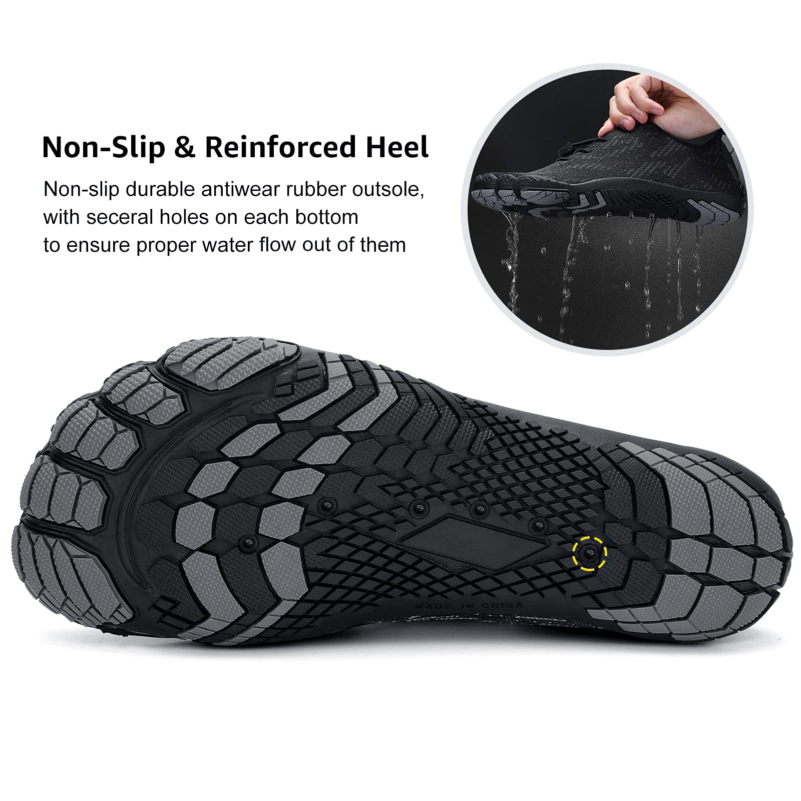 Racqua Quick-Dry Composite Mesh Water Shoes for Men & Women - Lightweight & Comfortable for Swimming, Beach, Boating & Water Sports