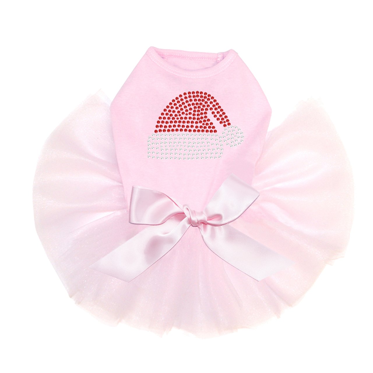 Sparkling Rhinestone Santa Hat & Pink Tutu Dress for Dogs - XL Size, Festive Christmas Pet Costume for Holiday Parties & Photo Shoots