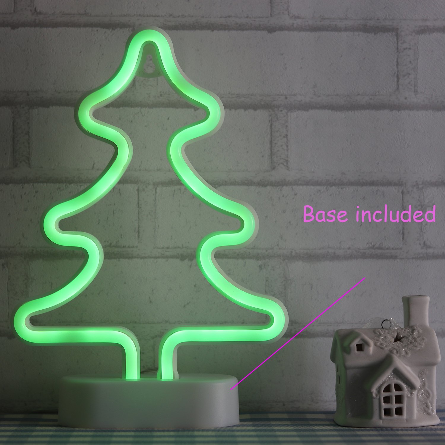Christmas Neon Sign - Reindeer & Tree Lights for Bedroom Decor