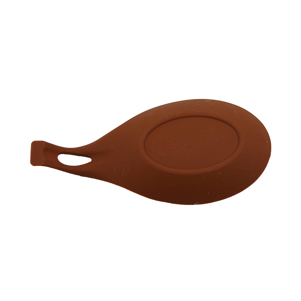 Heat-Resistant Silicone Spoon Rest - Non-Slip Kitchen Utensil Holder, Brown | Perfect for Cooking, Serving & Keeping Countertops Clean
