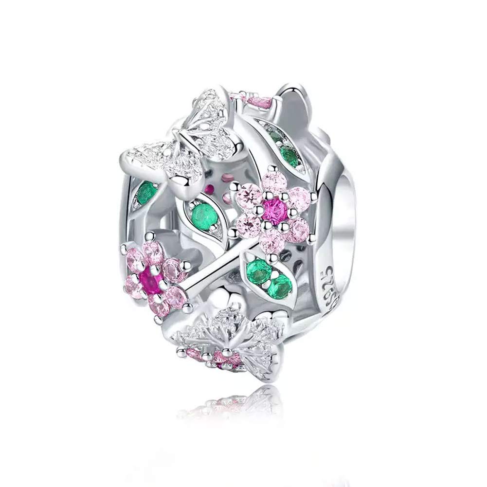 925 Sterling Silver Rainbow Penguin Charms for Women - Family & Birthday Jewelry Beads Fit Bracelets & Necklaces - Perfect for Gifts, Parties & Everyday Wear (Butterfly Flower Charm Included)