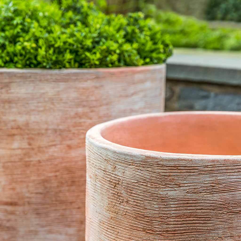 Campania International Sgraffito Terra Cotta Planters - Set of 3, Handcrafted Flower Pots for Indoor & Outdoor Decor, Perfect for Patio, Garden, and Home Décor