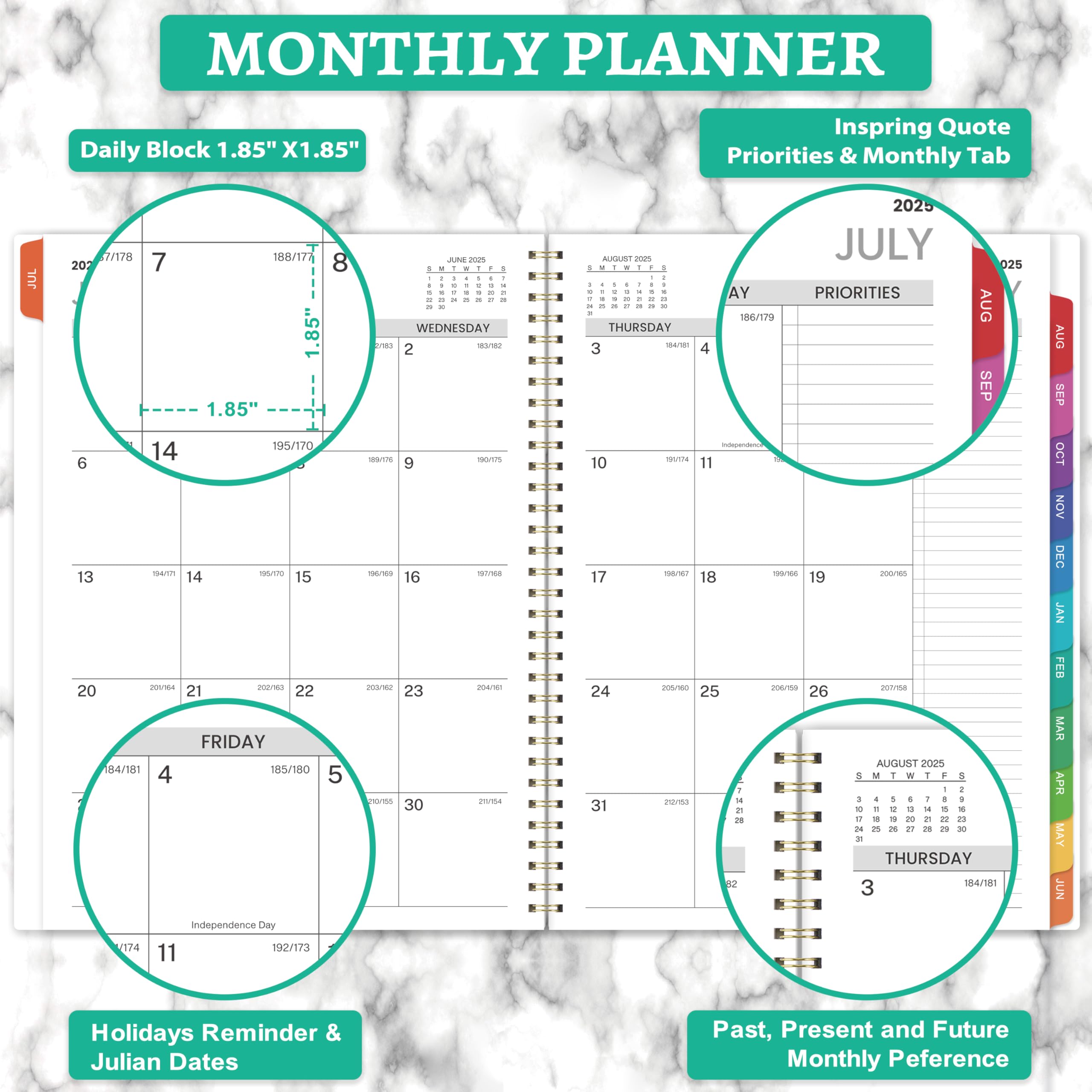 2025-2026 Appointment Planner - Daily & Weekly Organizer with 30-Minute Intervals, July 2025 to June 2026, 9