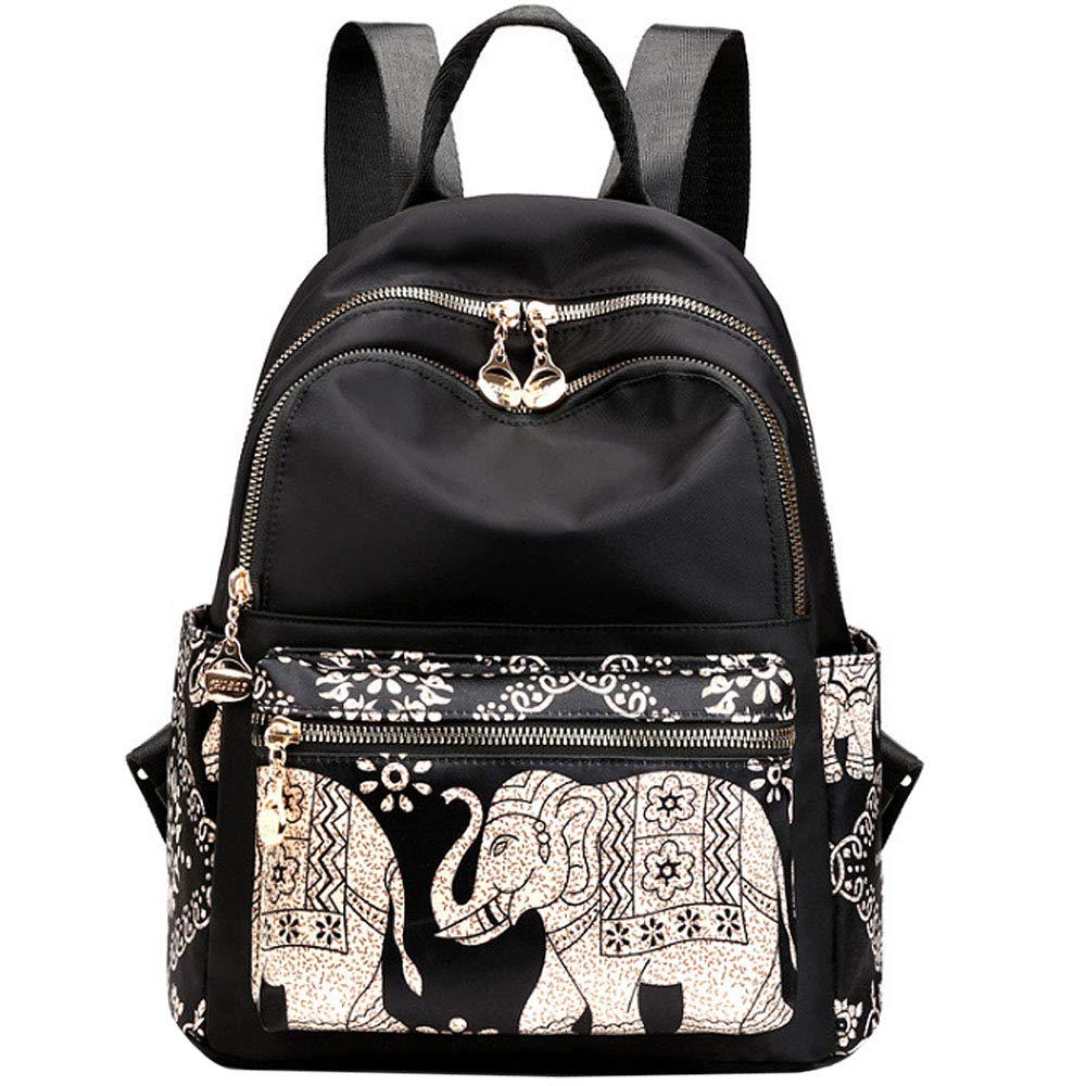 Van Caro Women's Mini Elephant Backpack - Small Cute College Backpack for School, Travel & Daily Use - Lightweight Casual Bookbag Daypack for Girls, Teens & Women - Perfect for Campus, Shopping & Weekend Trips