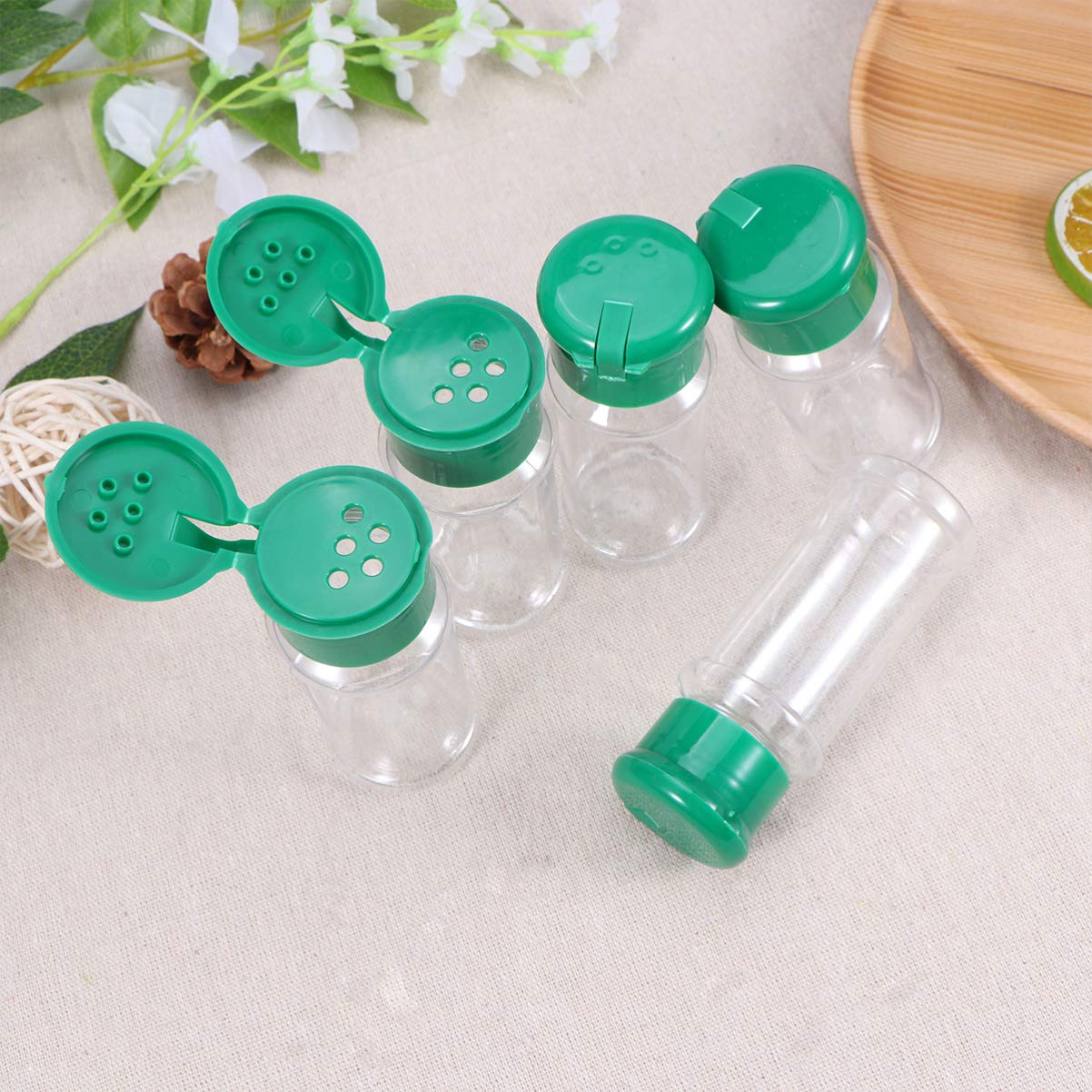 30-Piece Clear Plastic Containers with Lids - Powder Sugar Shaker Jars, Sample Containers & Glitter Bottles - Perfect for Baking, Crafts & Seasoning Storage - BPA-Free, Reusable & Leak-Proof