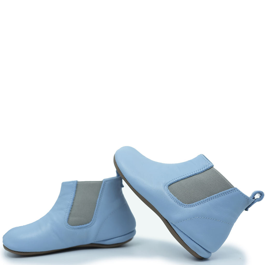 Pepe Sky Blue Elastic Baby Booties - Soft & Comfortable Newborn Shoes for Boys & Girls - Perfect for First Steps, Photo Shoots & Everyday Wear