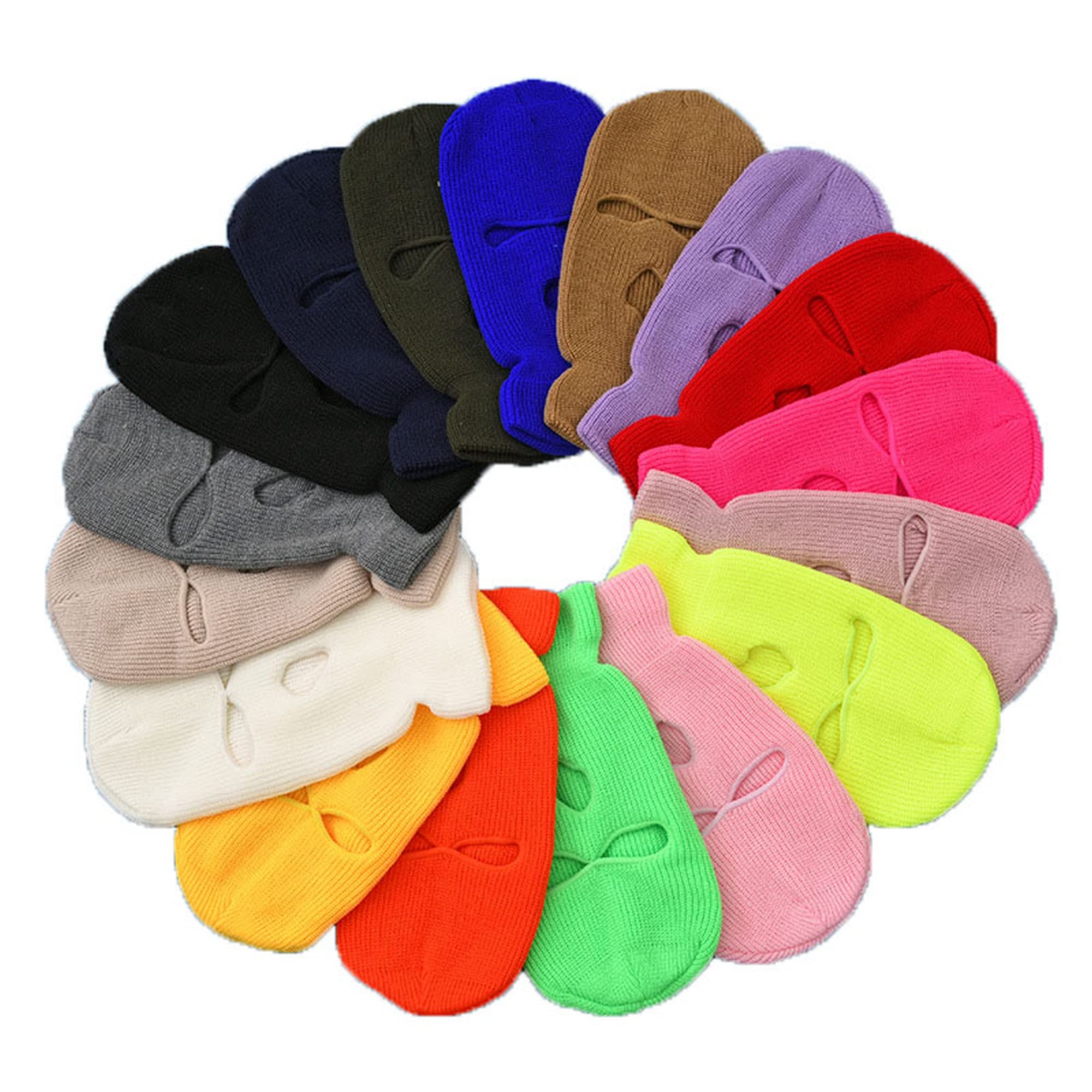MSW 3-Hole Ski Mask - Wool Knit Winter Balaclava for Men & Women - Warm Windproof Face Cover for Skiing, Snowboarding, Cycling & Outdoor Activities
